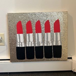Sparkle canvas wall art (lipstick)